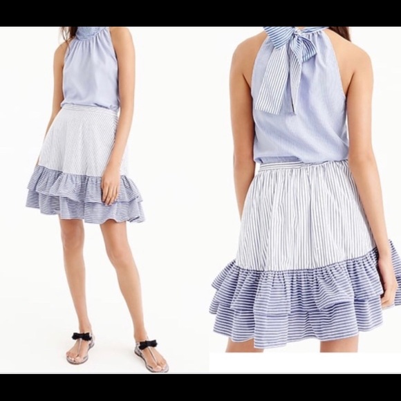 J. Crew Dresses & Skirts - NWOT J. Crew Striped Ruffle Skirt